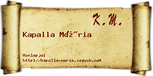 Kapalla Mária névjegykártya